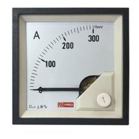 186-2493 RS PRO Analogue Panel Ammeter 0/300A For Shunt 75mV DC, 68mm x 68mm, 1 % Moving Coil