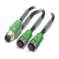 1510722 Phoenix Contact Straight Male 4 way M12 to Straight Female 4 way M12 Sensor Actuator Cable, 300mm