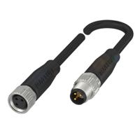 bcc0837 BALLUFF Female 4 way M8 to Male 4 way M8 Sensor Actuator Cable, 2.5 m