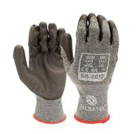 58-2810-10 Tilsatec Black, Grey Fibreglass, Polyamide, Polyethylene Terephthalate, Spandex Glove, Size 10, Polyurethane Coating