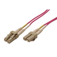 21158751-10 Roline LC to LC Duplex OM4 Fibre Optic Cable, 50/125μm, Violet, 1m