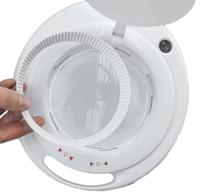 136-3722 RS PRO LED Magnifying Lamp with Table Clamp Mount, 3 dpt, 5dioptre, 125mm Lens Dia., 125mm Lens