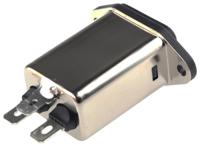 fn9222r-10-06 Schaffner 10A, 250 V ac Male Flange Mount IEC Inlet Filter FN9222R-10-06, Faston None Fuse