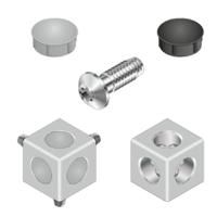 3842549873 Bosch Rexroth M8, S12 Cube Connector, Connecting Component, Strut Profile 45 mm, Groove Size 10mm