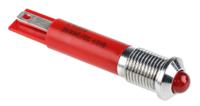 210-579 RS PRO Red Panel Mount Indicator, 24V ac, 8mm Mounting Hole Size, Solder Tab Termination