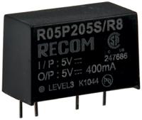 r05p212sr8 Recom DC-DC Converter, 12V dc/ 167mA Output, 4.5 → 5.5 V dc Input, 2W, Through Hole, +85°C Max Temp -40°C Min