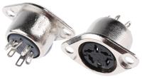 491-100 RS PRO 5 Pole Din Socket, 1A, 100 V ac, Push Lock, Female, Chassis Mount