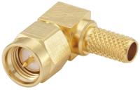 32s207-307l5 Rosenberger SMA Series, Plug Cable Mount SMA Connector, 50Ω, Crimp Termination, Right Angle Body