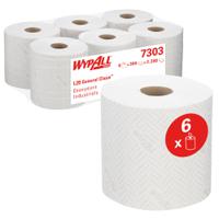 7303 WYPALL WypAll L20 General Clean () White Paper Industrial Wiping Roll, 2-Ply, 380 Sheets