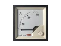 186-2436 RS PRO Analogue Panel Ammeter 150 (Scle) A, 150/5 (CT) A, 5 (Input) A AC, 68mm x 68mm, 1 % Moving Iron