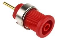 972359101 Hirschmann Test & Measurement Red Female Banana Socket, 4 mm Connector, Solder Termination, 24A, 1000V ac/dc, Gold