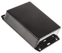 1591gflbk Hammond 1591 Series Black Flame Retardant ABS Enclosure, IP54, Flanged, Black Lid, 121 x 94 x 30mm