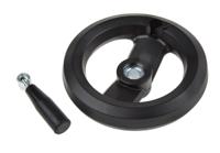 161-2013 RS PRO Black Glass-Fibre Reinforced Technopolymer Hand Wheel, 160mm diameter
