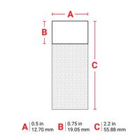 m6-74-427 Brady B-427 White, Transparent Label, 12.70mm Width, 19.05mm Height, 100 Qty