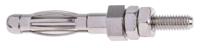 bu-p72918 Mueller Electric Silver Male Banana Plug, 4 mm Connector, M3 Stud Termination, 36A, 5000V, Nickel Plating