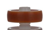 9064 LAG Brown, White Polyurethane Hygienic, Low Rolling Resistance, Non-Marking Trolley Wheel, 100kg