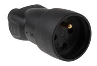 0-504-46 Legrand French Mains Connector, 16A Black, Cable Mount Rubber Screw, 250 V