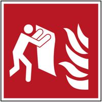 195698 Polyester Fire Safety Sign, None With Pictogram Only Text Self-Adhesive