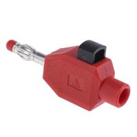 223006-22 Staubli Red Male Banana Plug, 4 mm Connector, Clamp Termination, 10A, 30 V, 60V dc, Nickel Plating