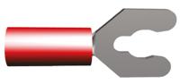 52930 TE Connectivity PIDG Insulated Crimp Spade Connector, 0.26mm² to 1.65mm², 22AWG to 16AWG, M4 Stud Size Nylon, Red