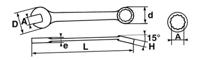 50a-20 SAM Combination Spanner, 20mm, 25/32in, Metric, Height Safe, Double Ended, 230 mm Overall