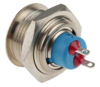 9633ax1146 APEM Push Button Switch, Momentary, Panel Mount, 19.2mm Cutout, SPST, 30V dc, IP54