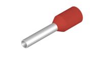 9019080000 Weidmuller Insulated Crimp Bootlace Ferrule, 8mm Pin Length, 1.4mm Pin Diameter, 1mm² Wire Size, Red