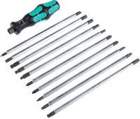 05002990001 Wera Hexagon; Phillips; Pozidriv; Slotted; Torx Interchangeable Screwdriver Set, 11-Piece