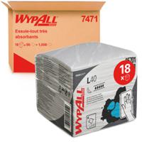 7471 WYPALL WypAll® L40  White Paper Towel for Industrial Cleaning, Dry Use, Box of 56, 304 x 317mm, Single Use