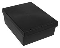 186-2250 RS PRO Black ABS Enclosure, IP65, IK07, Black Lid, 198.05 x 144.7 x 72.25mm