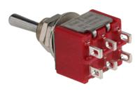 734-7044 RS PRO Toggle Switch, Panel Mount, (On)-Off-(On), DPDT, Solder Terminal