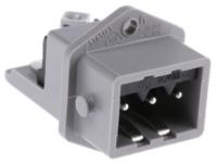 932145106-stasei-3-n Hirschmann, ST Grey Panel Mount 3P Heavy Duty Power Connector Plug, Socket, Rated At 16A, 250 V, 400 V