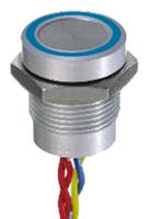 pbar9af0000a0b APEM Illuminated Piezo Switch, Momentary, Pulse, SPST, IP68, Flying Lead, 200 mA @ 24 V dc, -40 → +75°C