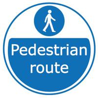 136-6410 RS PRO Vinyl Mandatory Pedestrians Sign With English Text