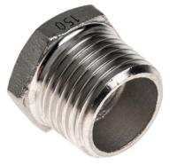 499-3451 RS PRO Stainless Steel Pipe Fitting Hexagon Bush, Male R 1/2in x Female G 1/4in