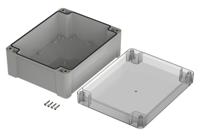 07424191-xm-241911-g-7035 Bopla Euromas X Series Light Grey Polycarbonate Enclosure, IP66, IP68, IK07, Clear Lid, 240 x 191.3 x 105.6mm