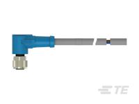 t4051420003-001 TE Connectivity Female 3 way Receptacle to 3 way Free End Sensor Actuator Cable, 0.5 m