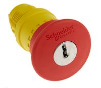 xb5as9442 Schneider Electric Harmony XB5 Series Key Release Emergency Stop Push Button, Panel Mount, 22mm Cutout, 1NC