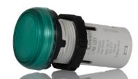 lpmlb3 Lovato, LPML, Panel Mount Green LED Pilot Light, 22mm Cutout, IP66, IP67, IP69K, Round, 24V
