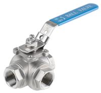 499-1966 RS PRO Stainless Steel T Port, 3 Way, Ball Valve, Threaded, BSPP 1in, 68bar Operating Pressure