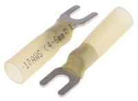 125-1973 RS PRO Insulated Crimp Spade Connector, 4mm² to 6mm², 12AWG to 10AWG, M4.3 (#6) Stud Size HDPE, Yellow