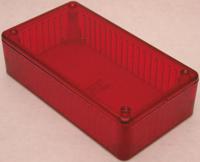1591etrd Hammond 1591 Series Transparent Red Polycarbonate Enclosure, IP54, Transparent Red Lid, 191 x 110 x 57mm