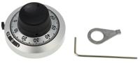 h-46-6a-1 Bourns 46mm Black, Chrome Potentiometer Knob for 6.35mm Shaft Splined, H-46-6A-1