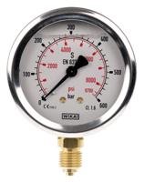 9626977 WIKA G 1/4 Analogue Pressure Gauge 600bar Bottom Entry 63mm Outside Diameter