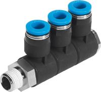 qslv3-14-6 Festo QSLV Series Multi-Connector Fitting, R 1/4 to 6 mm, Threaded-to-Tube Connection Style, 153223