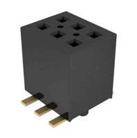 fle-103-01-g-dv-a-tr Samtec FLE Series Vertical Surface Mount PCB Socket, 3-Contact, 2-Row, 1.27mm Pitch, Press-In Termination