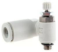 as1301f-m5-06 SMC AS Series Threaded Flow Regulator, M5 x 0.8 Male Inlet Port x M5 x 0.8 Male Outlet Port x 6mm Tube Outlet Port