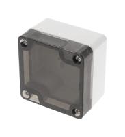 1554b2gysl Hammond 1554 Series Grey Polycarbonate Enclosure, IP68, Smoked Transparent Lid, 66 x 66 x 40.6mm