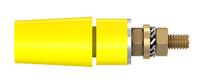 233050-24 Staubli Yellow Female Banana Socket, 4 mm Connector, Bolt Termination, 32A, 600V, Gold Plating