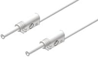 975696707 Hirschmann Test & Measurement 2 mm Connector Test Lead, 10A, 1000V ac/dc, White, 1m Lead Length